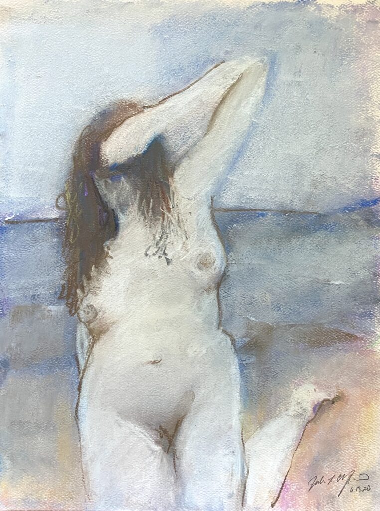 Pastel figure on paper